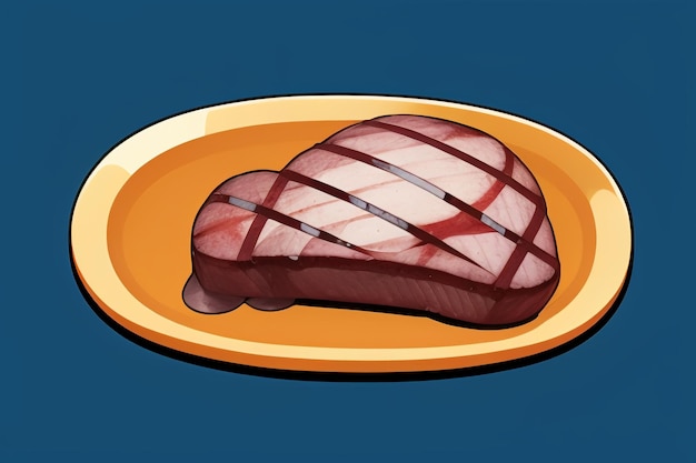 Beef western food ui icon game prop design gourmet steak style 3d c4d cartoon rendering element