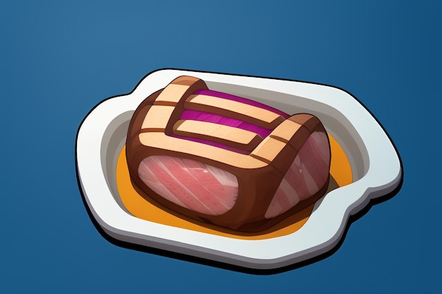 Beef western food ui icon game prop design gourmet steak style 3d c4d cartoon rendering element