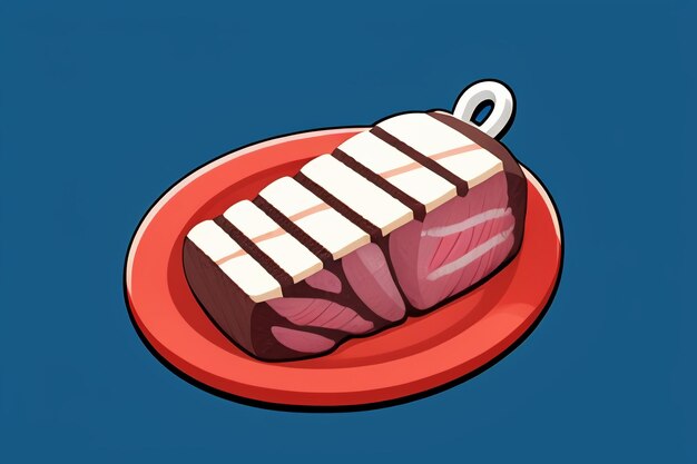 Beef western food ui icon game prop design gourmet steak style 3d c4d cartoon rendering element