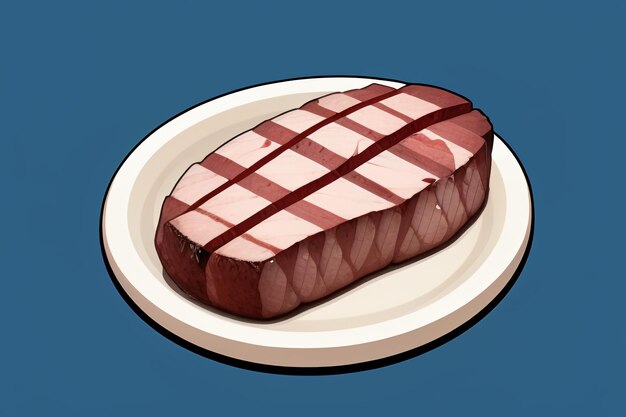 Beef western food ui icon game prop design gourmet steak style 3d c4d cartoon rendering element