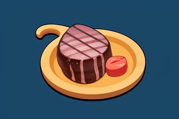 Beef western food ui icon game prop design gourmet steak style 3d c4d cartoon rendering element