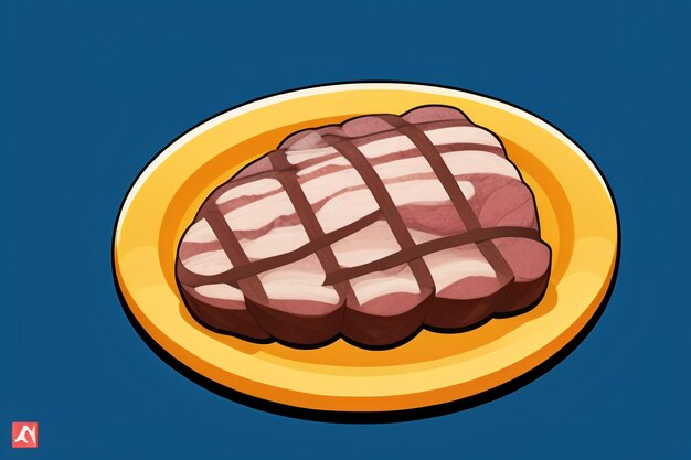 Beef western food ui icon game prop design gourmet steak style 3d c4d cartoon rendering element