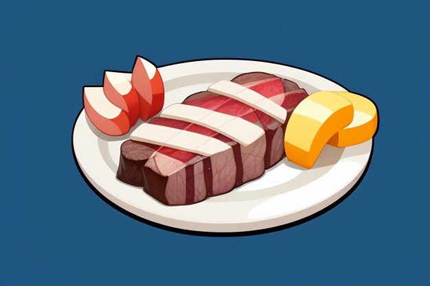 Beef western food ui icon game prop design gourmet steak style 3d c4d cartoon rendering element