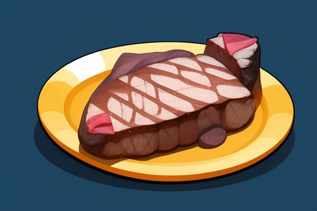 Beef western food ui icon game prop design gourmet steak style 3d c4d cartoon rendering element