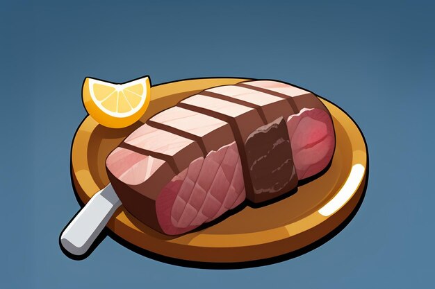 Foto beef western food ui icon game prop design gourmet steak style 3d c4d elemento di rendering dei cartoni animati