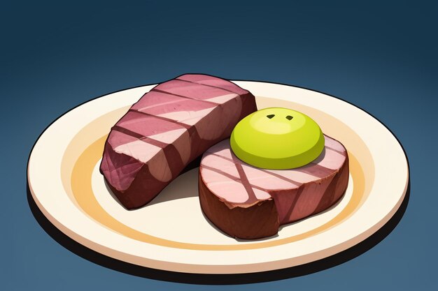 Beef western food UI icon game prop design gourmet steak style 3D c4d cartoon rendering element