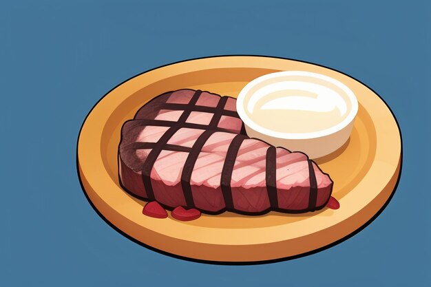 Beef western food ui icon game prop design gourmet steak style 3d c4d cartoon rendering element