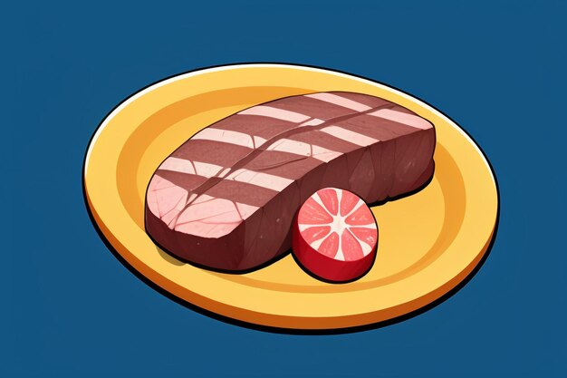 Beef western food ui icon game prop design gourmet steak style 3d c4d cartoon rendering element