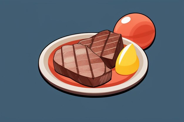 Beef western food UI icon game prop design gourmet steak style 3D c4d cartoon rendering element