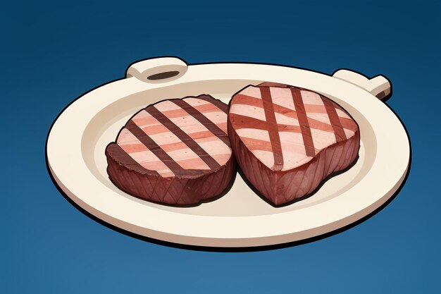 Beef western food ui icon game prop design gourmet steak style 3d c4d cartoon rendering element