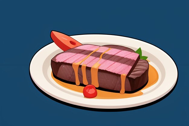 Beef western food ui icon game prop design gourmet steak style 3d c4d cartoon rendering element