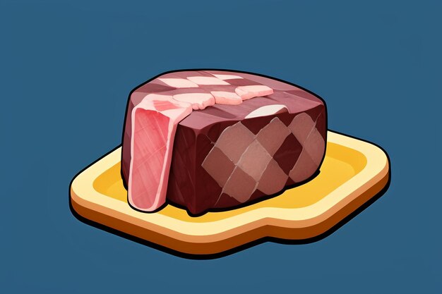 Beef western food ui icon game prop design gourmet steak style 3d c4d cartoon rendering element