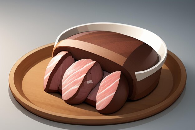 Beef western food ui icon game prop design gourmet steak style 3d c4d cartoon rendering element