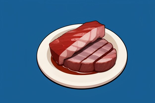 Beef western food ui icon game prop design gourmet steak style 3d c4d cartoon rendering element