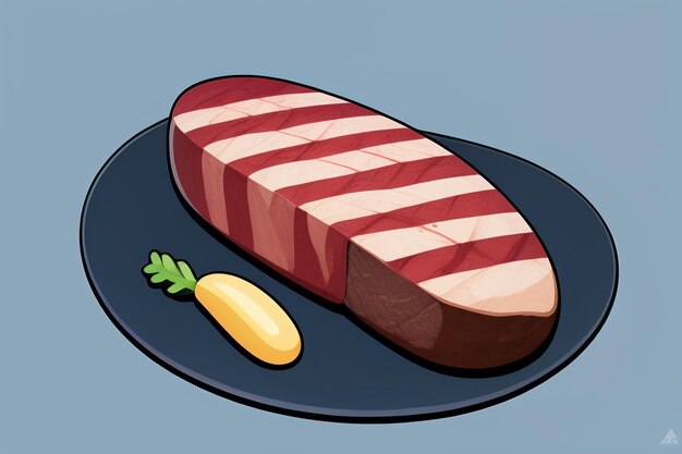 Beef western food ui icon game prop design gourmet steak style 3d c4d cartoon rendering element