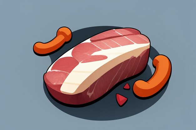 Beef western food ui icon game prop design gourmet steak style 3d c4d cartoon rendering element