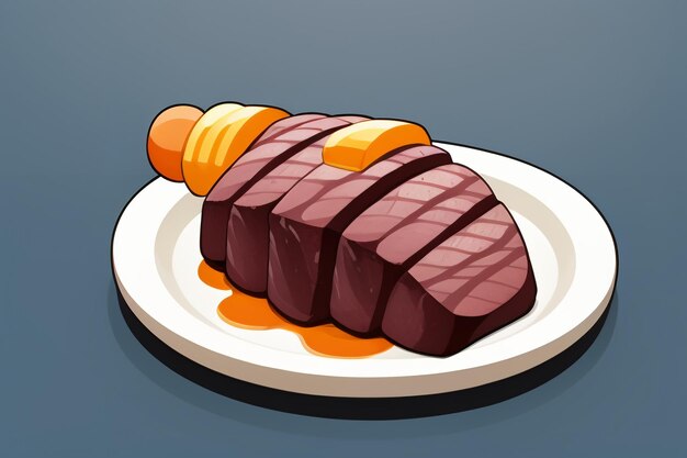 Photo beef western food ui icon game prop design gourmet steak style 3d c4d cartoon rendering element