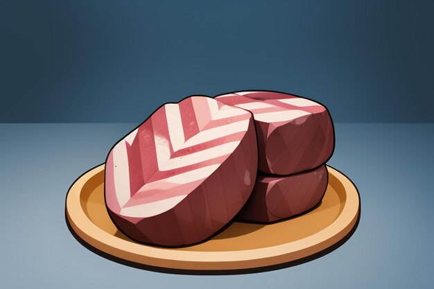 Beef western food ui icon game prop design gourmet steak style 3d c4d cartoon rendering element