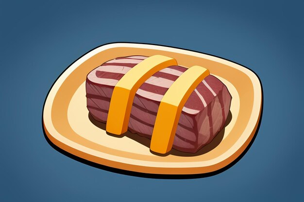 Beef western food ui icon game prop design gourmet steak style 3d c4d cartoon rendering element