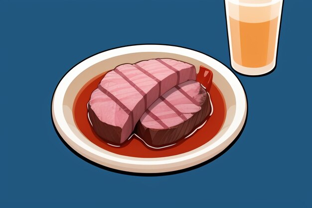 牛肉洋食 UI アイコン ゲーム小道具デザイン グルメ ステーキ スタイル 3D c4d 漫画レンダリング要素