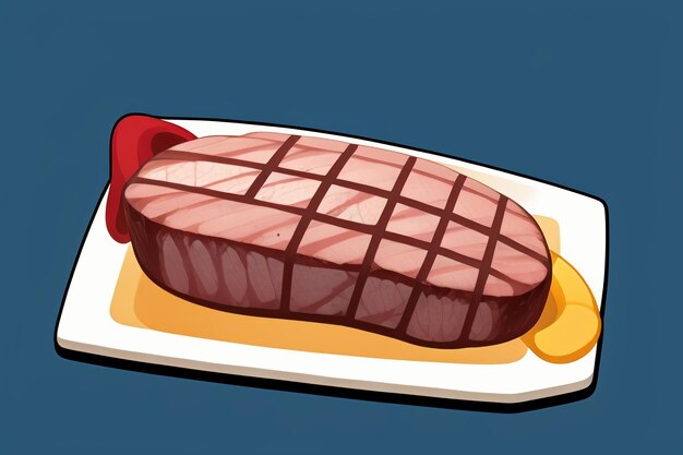 Beef western food UI icon game prop design gourmet steak style 3D c4d cartoon rendering element