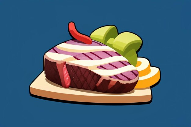 Beef western food UI icon game prop design gourmet steak style 3D c4d cartoon rendering element