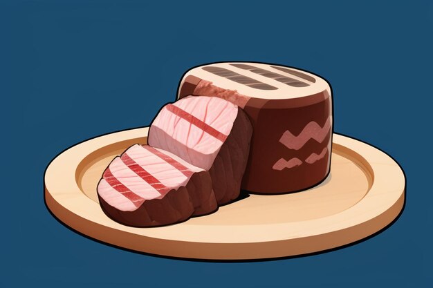 Beef western food ui icon game prop design gourmet steak style 3d c4d cartoon rendering element