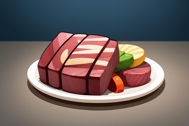 Beef western food ui icon game prop design gourmet steak style 3d c4d cartoon rendering element