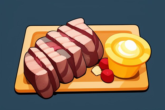 Beef western food ui icon game prop design gourmet steak style 3d c4d cartoon rendering element