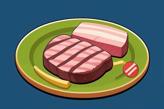 Beef western food UI icon game prop design gourmet steak style 3D c4d cartoon rendering element