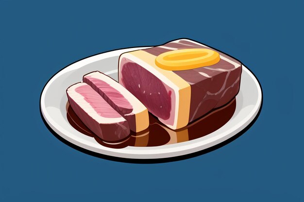 Beef western food ui icon game prop design gourmet steak style 3d c4d cartoon rendering element