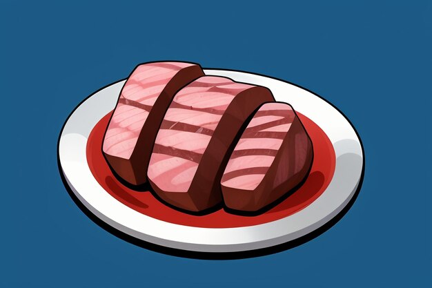 Beef western food ui icon game prop design gourmet steak style 3d c4d cartoon rendering element