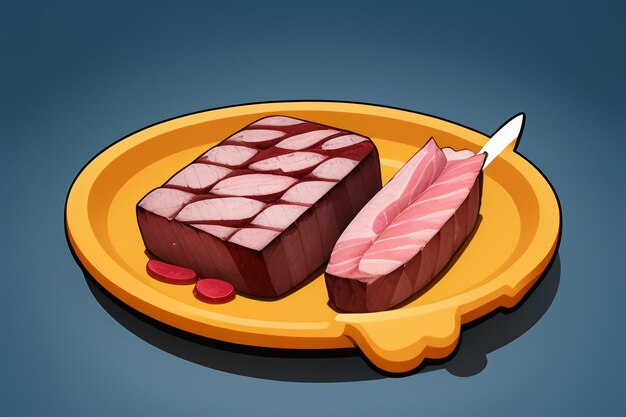 Beef western food ui icon game prop design gourmet steak style 3d c4d cartoon rendering element