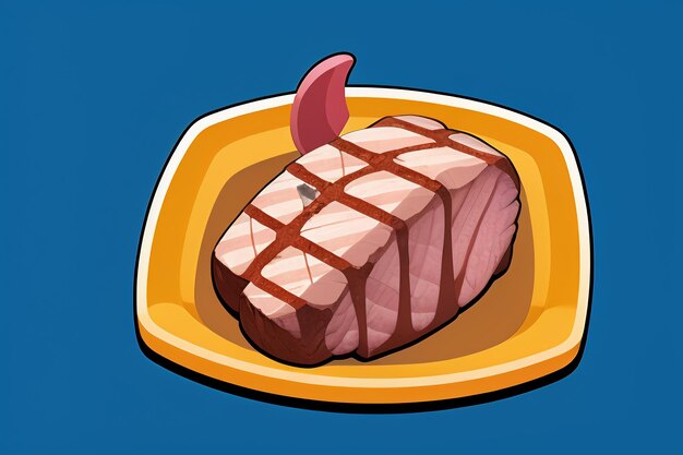 Beef western food ui icon game prop design gourmet steak style 3d c4d cartoon rendering element