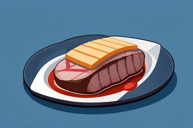 Beef western food ui icon game prop design gourmet steak style 3d c4d cartoon rendering element