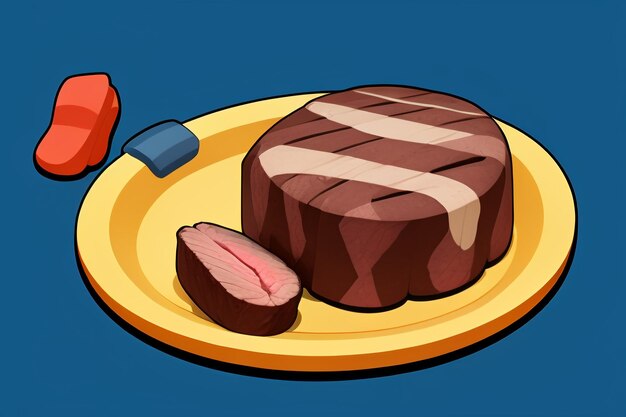 Beef western food ui icon game prop design gourmet steak style 3d c4d cartoon rendering element