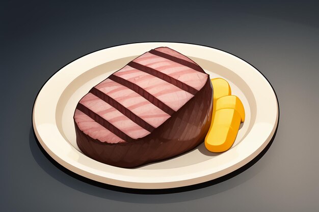 Beef western food UI icon game prop design gourmet steak style 3D c4d cartoon rendering element