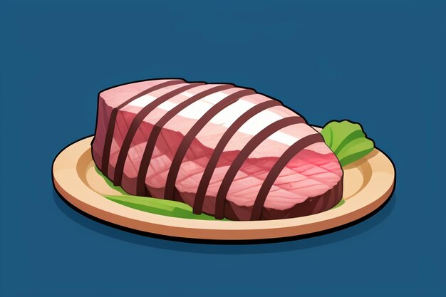 Beef western food ui icon game prop design gourmet steak style 3d c4d cartoon rendering element