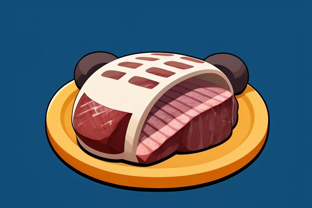 Beef western food ui icon game prop design gourmet steak style 3d c4d cartoon rendering element