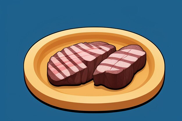 Beef western food ui icon game prop design gourmet steak style 3d c4d cartoon rendering element