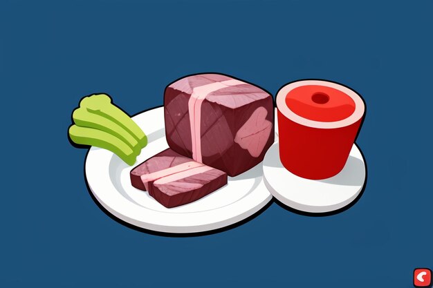 Beef western food UI icon game prop design gourmet steak style 3D c4d cartoon rendering element