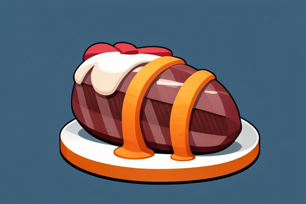 Beef western food ui icon game prop design gourmet steak style 3d c4d cartoon rendering element