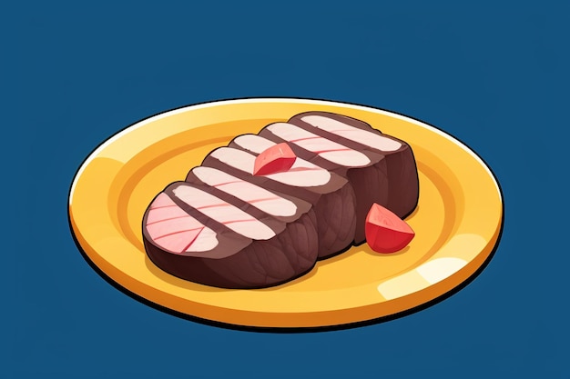 Beef western food UI icon game prop design gourmet steak style 3D c4d cartoon rendering element