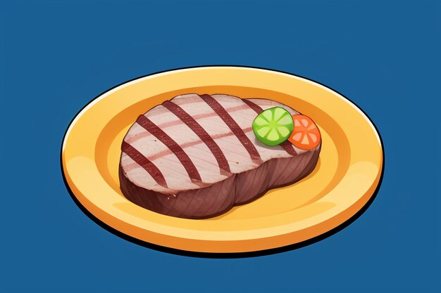 Beef western food ui icon game prop design gourmet steak style 3d c4d cartoon rendering element