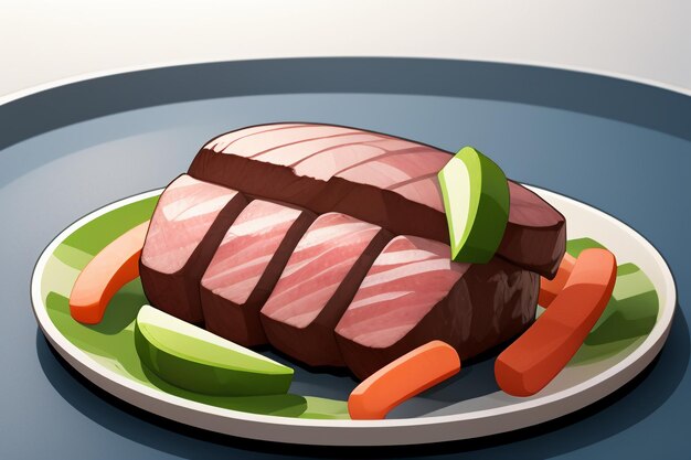 Beef western food UI icon game prop design gourmet steak style 3D c4d cartoon rendering element