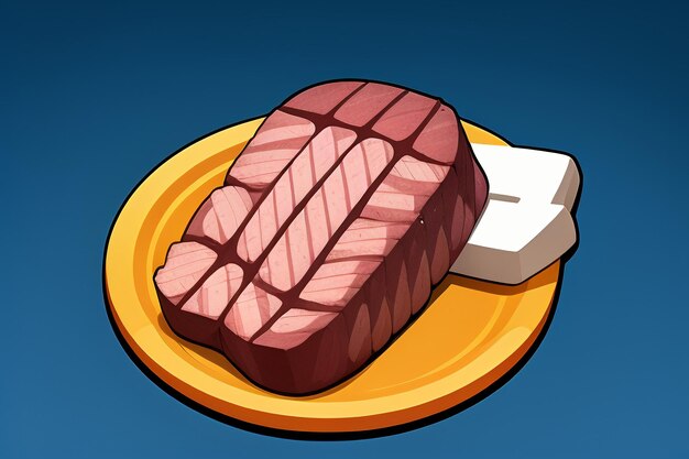 Foto beef western food ui icon game prop design gourmet steak style 3d c4d elemento di rendering dei cartoni animati