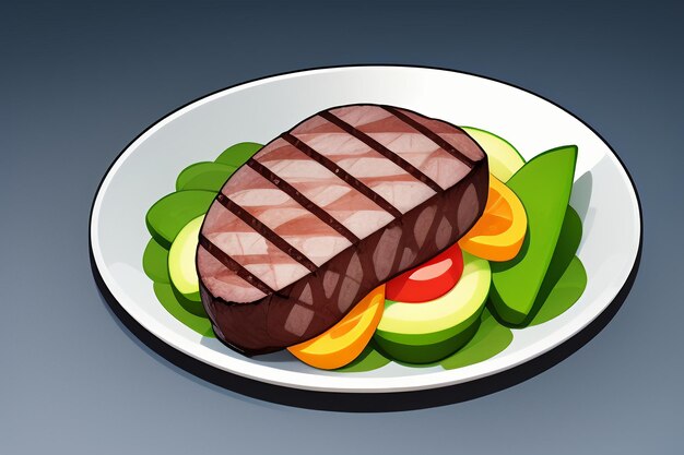 Beef western food UI icon game prop design gourmet steak style 3D c4d cartoon rendering element