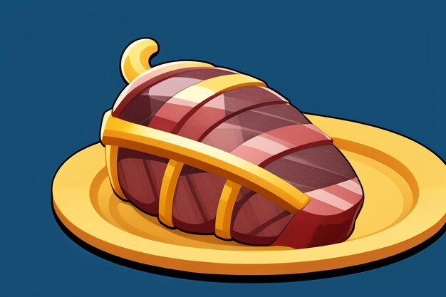 Beef western food ui icon game prop design gourmet steak style 3d c4d cartoon rendering element