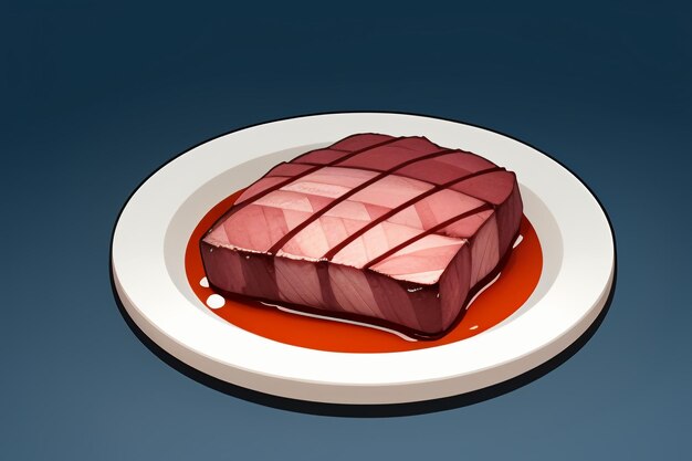 Beef western food ui icon game prop design gourmet steak style 3d c4d cartoon rendering element