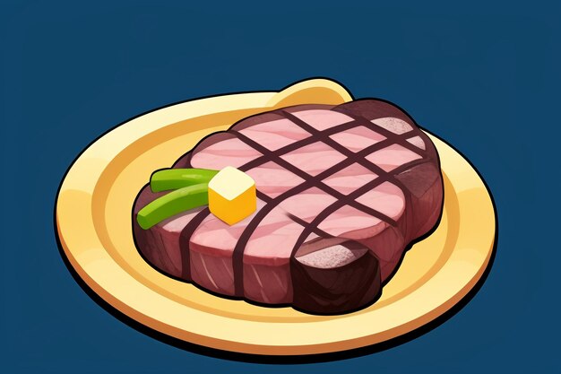 Photo beef western food ui icon game prop design gourmet steak style 3d c4d cartoon rendering element